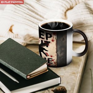 Frosted Black 11oz <b>Ceramic</b> <b>Mug</b> Heat Sensitive Color Changing Cup For Gift Message - Product Image 3