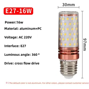 Wholesale High Quality 12W 16W E27/E14/B22 LED Aluminum Double Color 3 Color LED Corn Light Bulb