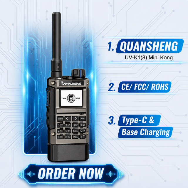 QUANSHENG UV-K1(8) Analog Two-Way Radio Handheld Walkie Talkie UHF VHF NeW UV-K1 Popular