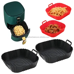 OEM Factory Price Square Air Fryer Silicone Liners Reusable Airfryer Pot Air Fryer Basket Silicone Liner Silicone Pot