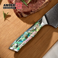 Couteau à éplucher professionnel Abalone Handle, 3,5 pouces, 67 couches, VG10 Damas, pour cuisine et fruits