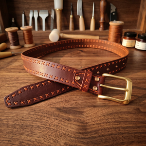 Ceinture Homme Tendance en Cuir de Buffle 100% Véritable, Écologique et Respirante, avec Boucle Carrée en Acier, Imperméable et Robuste pour Fêtes - Product Image 1