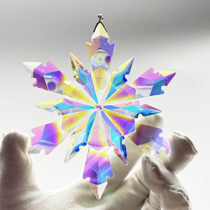 <b>Crystal</b> Ornament Snowflake Christmas <b>Tree</b> Ornament Decor Glass Car Pendant Festival Gift - Product Image 6