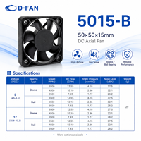 Ventilateur axial haute vitesse 5015 50x50x15mm 5V 12V étanche DC pour appareils électroniques