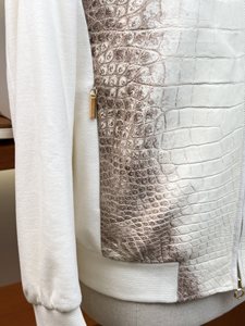 Manteau 100% peau de crocodile, personnalisation sur mesure, tissu de haute qualité, fermeture éclair, design classique et polyvalent - Product Image 6