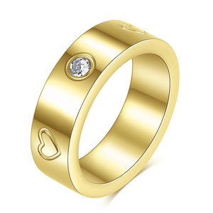 Heart-Shaped <b>Couple</b> <b>Rings</b> 4mm 6mm Bezel Set Crystal Unisex Fashion Jewelry Engagement <b>Ring</b> - Product Image 5