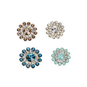 Botón de diamantes de imitación con forma de girasol, 14 mm, redondo, accesorios de joyería para manualidades DIY, venta al por mayor - Product Image 5