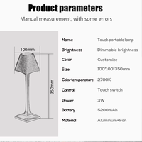 Ensemble de 8 lampes de table sans fil à LED rechargeables de qualité commerciale pour restaurants et hôtels avec station de charge multiple