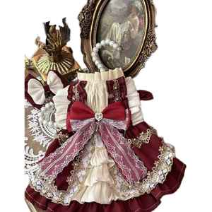 Hunde- & Katzen-Kleid aus atmungsaktivem Stoff im Lolita-Prinzessinnen-Stil mit niedlichen Spitzenkanten für alle Jahreszeiten im Teddybär-Stil - Product Image 3