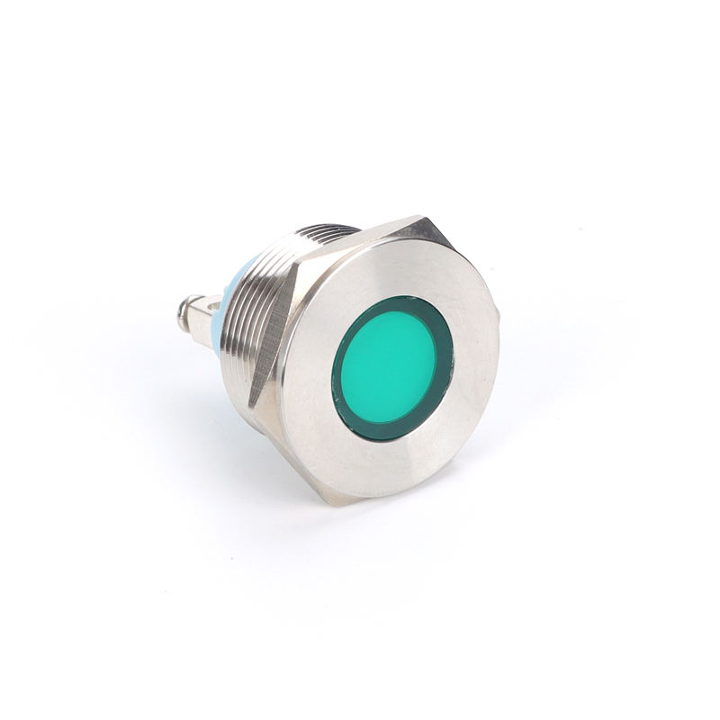 12mm wired/self resetting stainless steel flat head light LED display button switch 220V button switch light