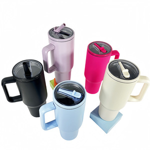 Stainless Steel Tumbler 40oz With Straw Travel <b>Mug</b> Black Rose Red <b>Large</b> Capacity Insulated Cup - Product Image 5