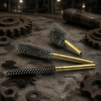 Brosse de nettoyage industrielle en fil d'acier inoxydable avec manche en laiton, personnalisable DIY et OEM, directement de l'usine