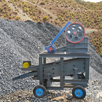 Concasseur à mâchoires mobile miniature sur roues, modèle PE150x250, concasseur à mâchoires mobile portable, équipement minier haute efficacité