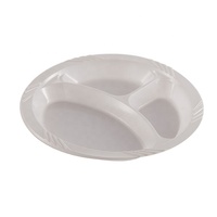 Vente en gros d'usine : Vaisselle jetable en PS de 14g, assiettes en plastique à trois compartiments pour mariage, plateau de fête en plastique, vaisselle écologique, assiettes en plastique pour mariage