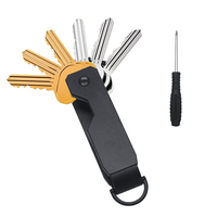 Porte-clés avec logo personnalisé Smart pour organisateur de clés Slim Metal Aluminium Porte-clés avec poche Pliable Vis pour un usage quotidien Élégant
