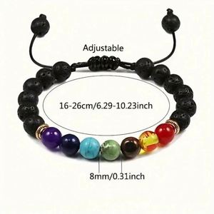 Pulsera de Piedras de Lava Coloridas para Hombre y Mujer - Cuentas de Roca Volcánica Natural, Joyería Hecha a Mano, Regalo al por Mayor - Product Image 3