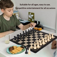Set Catur Akrilik Berat 95mm untuk Turnamen Internasional, Kemasan Kotak Warna Deluxe Double-King, Permainan Puzzle