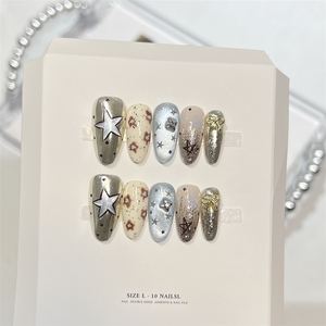 <span class=keywords><strong>Uñas</strong></span> Postizas Acrílicas <span class=keywords><strong>Cortas</strong></span> Pintadas a Mano con Diseño Único de Ojo <span class=keywords><strong>Azul</strong></span> Dulce y Fresco, Hechas a Mano de Alta Calidad, Venta al Por Mayor - Product Image 3