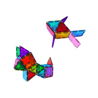 JUMBO TOYS Briques magnétiques Blocs de construction 3D STEM pour enfants Jouet d'apprentissage créatif transparent et coloré à faire soi-même
