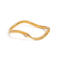 Brazalete Irregular de la Serie Serpiente con Incrustaciones de Circonio en Acero Inoxidable y Oro de 18K, Diseño de Moda, Accesorio de Joyería que No se Desvanece
