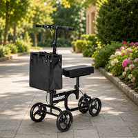 Trottinette à genouillères pour seniors, pliable, en acier carbone noir, légère, aide à la mobilité et à la récupération, avec service OEM/ODM