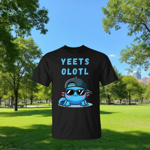 Camiseta Yeets Olotl Axolotl con diseño de sombrero y gafas de sol para uso informal - Product Image 3