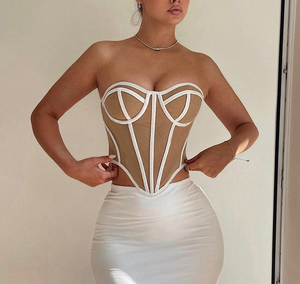 Women Black Overbust Corset Vest Vintage Corsets and Bustiers Sexy Cropped <strong>Tops</strong> - Product Image 1