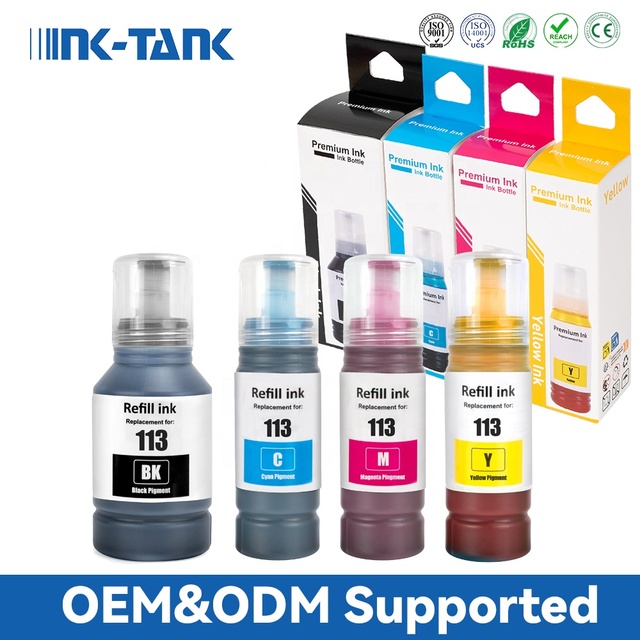 INK-TANK 113 Premium Compatible Color Bulk Water Based Bottle Refill DGT Ink for Epson EcoTank ET-5880 ET-16600 Printer