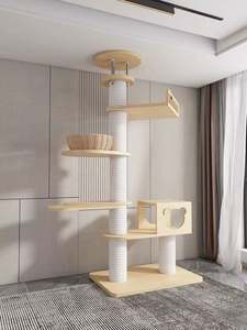 أثاث فاخر قابل للتخصيص وصديق للبيئة للقطط، مصنوع من السيزال والخشب، يشمل خشبة خدش وبيت للقطط للاستخدام الداخلي - Product Image 2