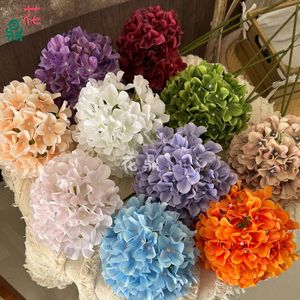 Fleurs artificielles d'hortensia Hua Ding imprimées en 3D en plastique et soie pour décoration de mariage et accessoires d'arche - Product Image 1