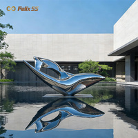Sculpture en acier inoxydable Infinity, installation d'art moderne pour projets commerciaux de luxe