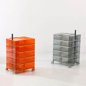 Armoire de rangement en plastique minimaliste moderne 43x33.5x71.5cm 5 tiroirs Meuble de salon mobile - Product Image 2