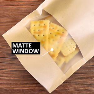 Không thấm nước giấy kraft đứng lên túi với cửa sổ dây kéo doypack bao bì thực phẩm Kraft Craft giấy Dây Kéo Túi với dây kéo - Product Image 5