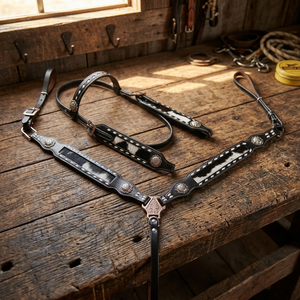 Selle de sécurité pour cheval occidental en cuir véritable souple et durable, personnalisable, avec têtière à motif artisanal – Meilleures ventes - Product Image 3