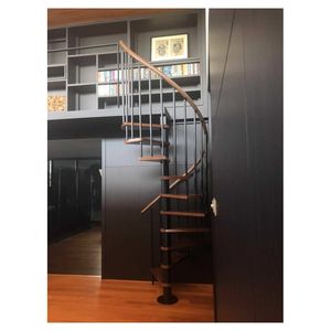 <span class=keywords><strong>Escalier</strong></span> en colimaçon en bois de chêne massif pour les designs de <span class=keywords><strong>bibliothèque</strong></span> traditionnels, les intérieurs de cabanes confortables et les ambiances rustiques pour les lofts modernes - Product Image 4