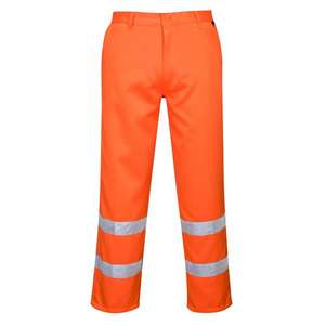 PORTWEST - E041ORRS <b>High</b> visibility orange poly-cotton <b>trouser</b> - EAN 5036108094134 HI-<b>VIS</b> WORKWEAR - Product Image 1