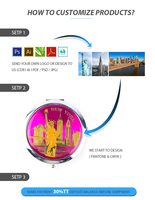 Miroir de poche miniature pliable double face rond avec logo personnalisé