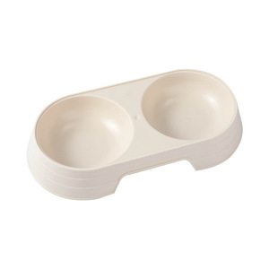Gamelle double ovale en plastique de couleur unie pour animaux de compagnie, gamelle intégrée surélevée pour l'eau et la nourriture, fournitures pour animaux de compagnie - Product Image 5