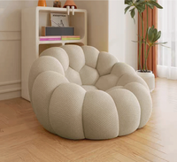 Fauteuil bulle scandinave modulaire avec housse en tissu personnalisée, chaise de détente ronde en forme de nuage pour projets hôteliers