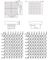 Affiche numérique à matrice LED blanche 32x32mm (8x8 pixels) carrée de 1,2 pouce, 3mm de profondeur, pour utilisation en magasin de détail