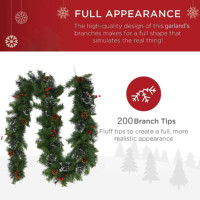 Décorations intérieures de luxe 270 cm Aiguille de pin en PVC Guirlande de Noël mélangée avec neige pour escaliers