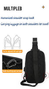 时尚批发多功能防盗大号男士牛津防水USB口密码锁斜挎包胸包 - Product Image 6