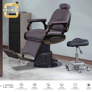 Silla de peluquero eléctrica multiusos reposacabezas de silla de peluquero de estilo hidráulico reclinable para silla de peluquero marrón paquete dorado - Product Image 3