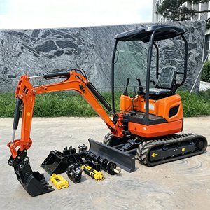 Mini-excavatrice compacte sur chenilles en caoutchouc, petite excavatrice avec lame de bulldozer pour la construction et l'aménagement paysager - Product Image 1