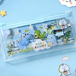 Trousse à crayons en PVC à motif de dessin animé, très vendue, ensemble de papeterie, dinosaure, capybara, panda spatial, kit d'écriture pour enfants, cadeau de rentrée scolaire - Product Image 2