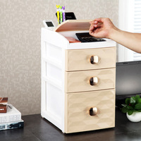 Organisateur de maquillage de bureau à 3 niveaux, mini séparateur de cosmétiques, tiroirs de rangement de bureau, armoire de bureau en plastique, boîte à bijoux de table