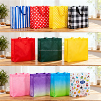 Sac fourre-tout d'épicerie non tissé réutilisable personnalisable Sac tissé durable à longue corde sérigraphié pour les achats quotidiens