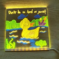 Bloc-notes numériques lumineux à LED Tableau d'affichage avec support et 7/12 stylos pour enfants Bloc-notes
