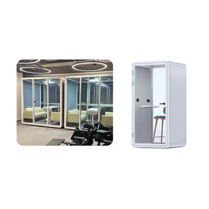 كبائن مكتبية عازلة للصوت بهيكل فولاذي، كابينة هاتف صوتية، مقصورة عمل خاصة صديقة للبيئة سهلة التركيب - Product Image 2