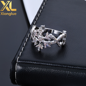 Euro-US Hip-Hop <b>Ring</b> Multi-Layer Wrapped Hollow Snowflake Design Minimalist Versatile Niche Zircon Band Customize - Product Image 4